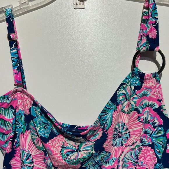 Lilly Pulitzer Women's Multicolor Leola Oyster Bay One Piece Swimsuit Size 12 - Picture 3 of 12